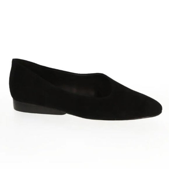 1. State Bennie Black Kid Suede Asymmetrical Flat - Picture 5 of 9